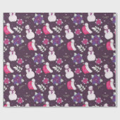 Snowmen Wintergrün Lila Moderne Weihnachten Geschenkpapier (Flach)
