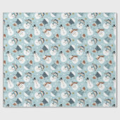 Snowmen Wrapping Paper Geschenkpapier (Flach)