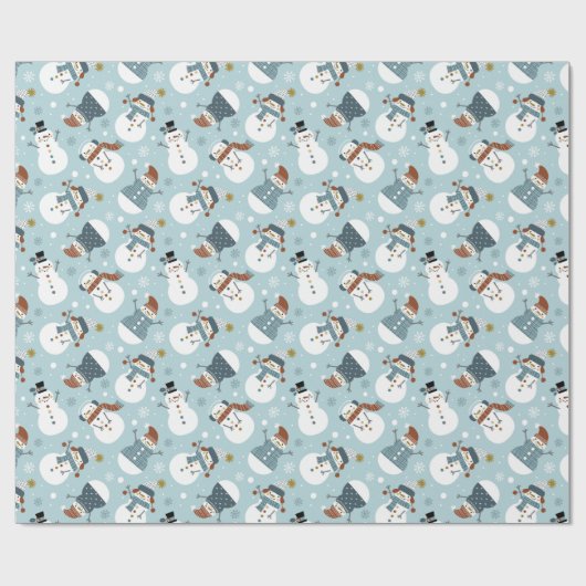 Snowmen Wrapping Paper Geschenkpapier (Flach)