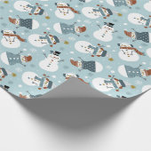 Snowmen Wrapping Paper Geschenkpapier (Ecke)
