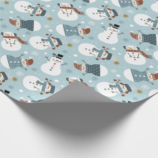 Snowmen Wrapping Paper Geschenkpapier (Ecke)