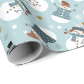 Snowmen Wrapping Paper Geschenkpapier (Rolleneckpunkt)