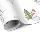 Snowmen Wrapping Paper Geschenkpapier (Rolleneckpunkt)