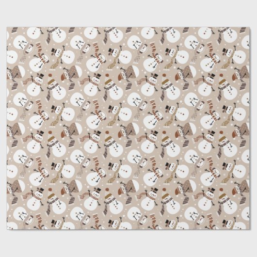 Snowmen Wrapping Paper Geschenkpapier (Flach)