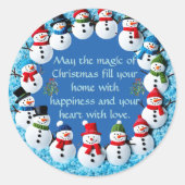 Snowmenring Runder Aufkleber (Vorderseite)