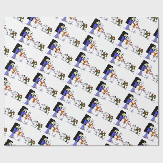 SnowMidge Weihnachten Hanukkah Geburtstag Geschenk Geschenkpapier (Flach)