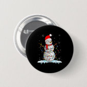 Snowmies Santa Lights Christmas Snowman Volleyball Button (Vorne & Hinten)