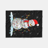 Snowmies Santa Lights Christmas Snowman Volleyball Fleecedecke (Vorderseite (Horizontal))