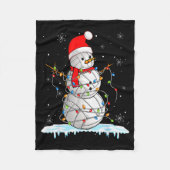 Snowmies Santa Lights Christmas Snowman Volleyball Fleecedecke (Vorderseite)