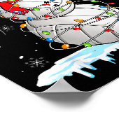 Snowmies Santa Lights Christmas Snowman Volleyball Poster (Ecke)