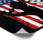 Snowmobil der amerikanischen Flagge Poster (Ecke)