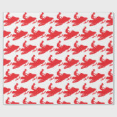 Snowmobil in Rot Geschenkpapier (Flach)