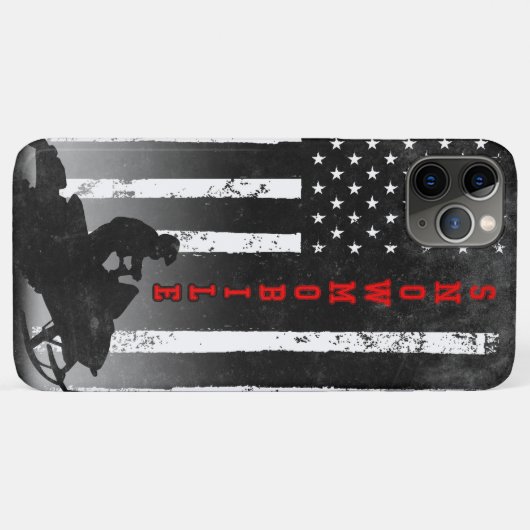 SNOWMOBILE AMERIKANISCHE FLAGGE SCHWARZ Case-Mate iPhone HÜLLE (Rückseite (Horizontal))