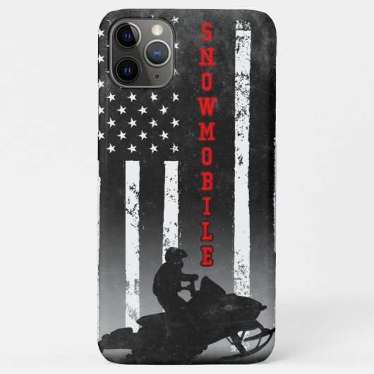 SNOWMOBILE AMERIKANISCHE FLAGGE SCHWARZ Case-Mate iPhone HÜLLE (Rückseite)