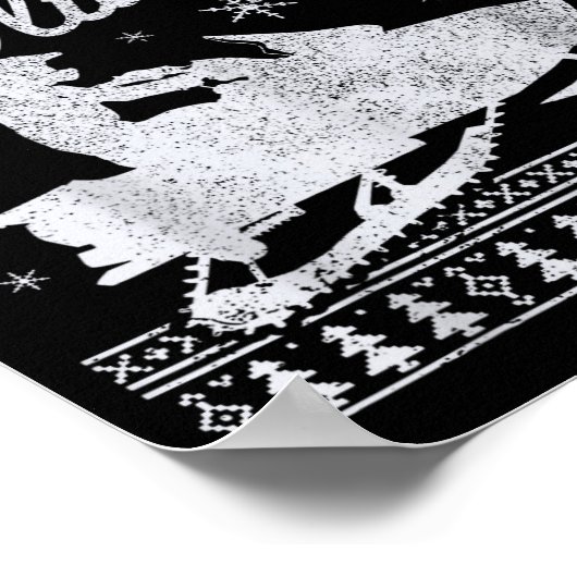 Snowmobile Braapy Holidays Funny Braap Ugly Christ Poster (Ecke)