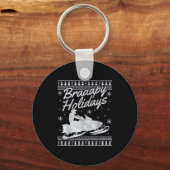 Snowmobile Braapy Holidays Funny Braap Ugly Christ Schlüsselanhänger (Vorderseite)