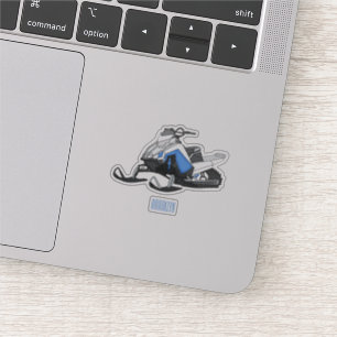 Snowmobile cartoon illustration aufkleber
