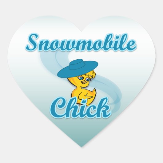 Snowmobile Chick #3 Herz-Aufkleber (Vorderseite)