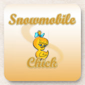 Snowmobile Chick Untersetzer (Vorderseite)