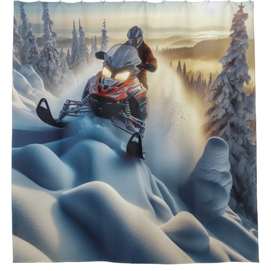 Snowmobile Duschvorhang (Vorderseite)