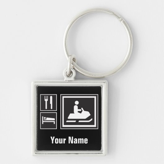 Snowmobile-Fanatiker - essen Sie, schlafen Sie, Schlüsselanhänger (Vorne)