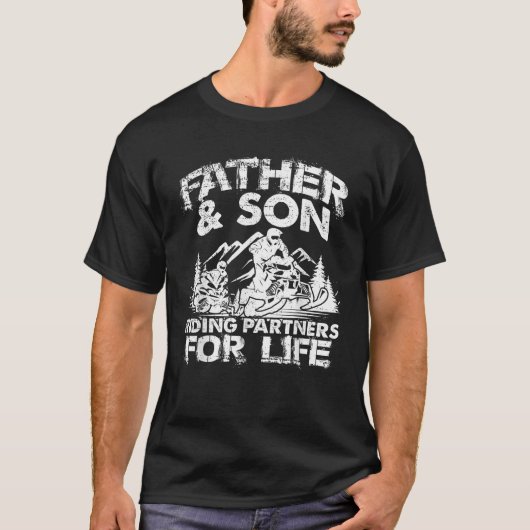 Snowmobile Father And Son Riding Partners Snowmobi T-Shirt (Vorderseite)