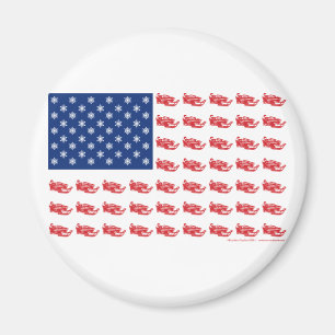 Snowmobile Flag Magnet