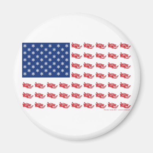 Snowmobile Flag Magnet (Vorne)