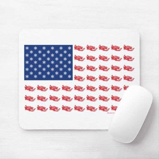 Snowmobile Flag Mousepad (Mit Mouse)