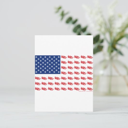 Snowmobile Flag Postkarte (Stehend Vorderseite)