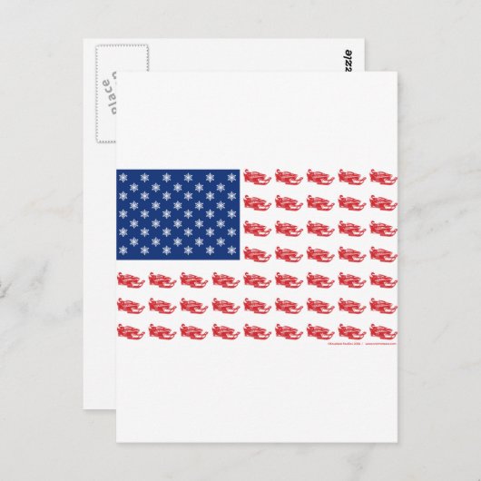 Snowmobile Flag Postkarte (Vorne/Hinten)