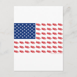 Snowmobile Flag Postkarte
