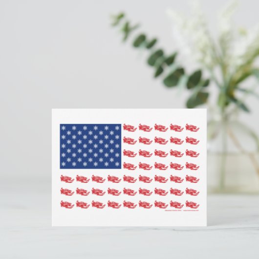 Snowmobile Flag Postkarte (Stehend Vorderseite)