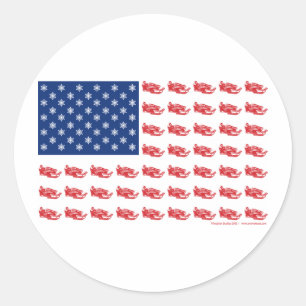 Snowmobile Flag Runder Aufkleber