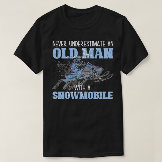 Snowmobile Geber Alter Mann Bart Snowmobile Helm S T-Shirt (Design vorne)