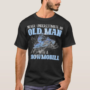 Snowmobile Geber Alter Mann Bart Snowmobile Helm S T-Shirt