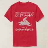 Snowmobile Geber Alter Mann Bart Snowmobile Helm S T-Shirt (Design vorne)