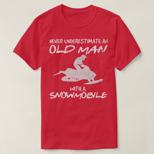 Snowmobile Geber Alter Mann Bart Snowmobile Helm S T-Shirt (Design vorne)