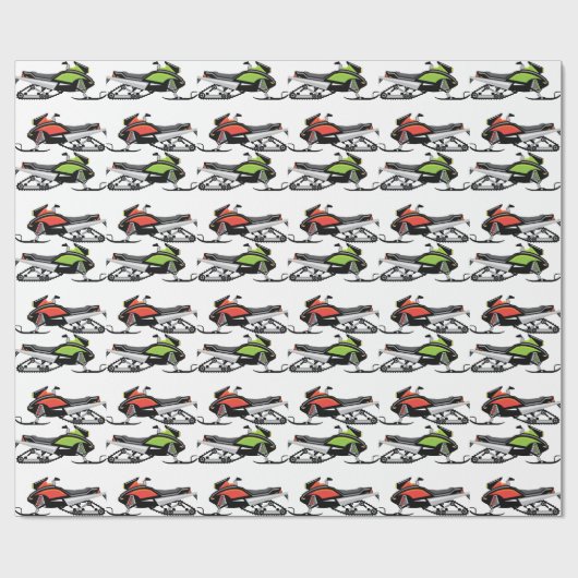 Snowmobile Geschenkpapier (Flach)