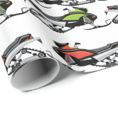 Snowmobile Geschenkpapier (Rolleneckpunkt)