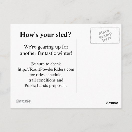 Snowmobile Group Ride Postkarte (Rückseite)