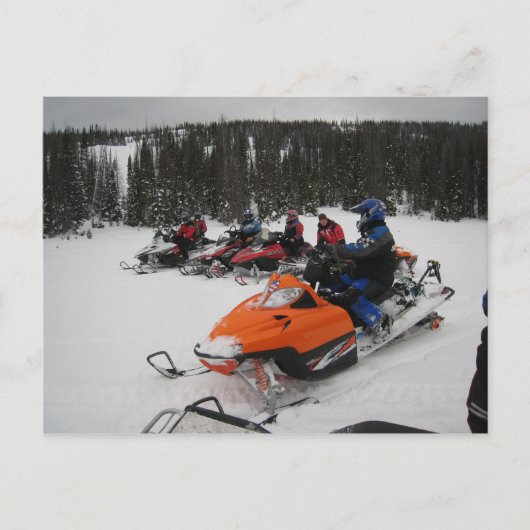 Snowmobile Group Ride Postkarte (Vorderseite)