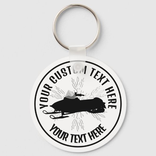 Snowmobile Icon Custom Schlüsselanhänger (Vorderseite)