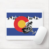 Snowmobile-in-Colorado-Flagge Mousepad (Mit Mouse)