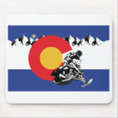 Snowmobile-in-Colorado-Flagge Mousepad (Vorne)