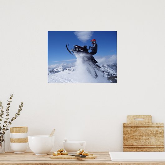 Snowmobile Jump Print Poster (Küche)