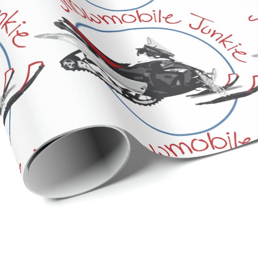 Snowmobile Junkie Geschenkpapier (Rolleneckpunkt)