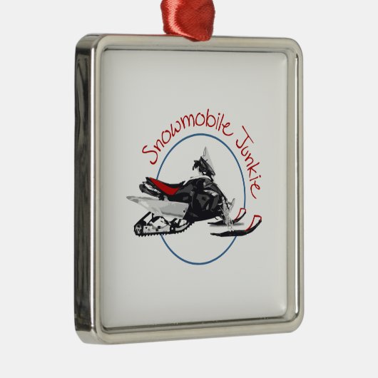 Snowmobile-Junkie Silbernes Ornament (Rechts)
