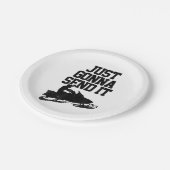 Snowmobile Just Gonna senden Sie es lustig Motor S Pappteller (Schrägansicht)