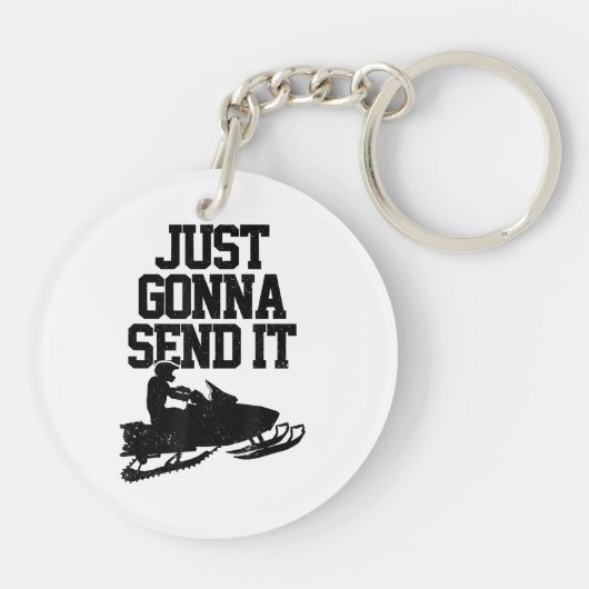 Snowmobile Just Gonna senden Sie es lustig Motor S Schlüsselanhänger (Rückseite)